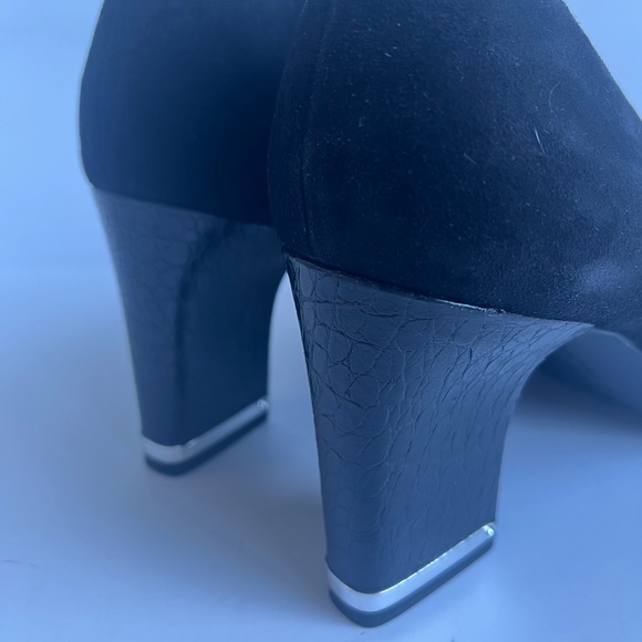 Rockport Suede Reptile Embossed Leather Heel Cushioned Comfy Dress Pumps 10 - Picture 11 of 13